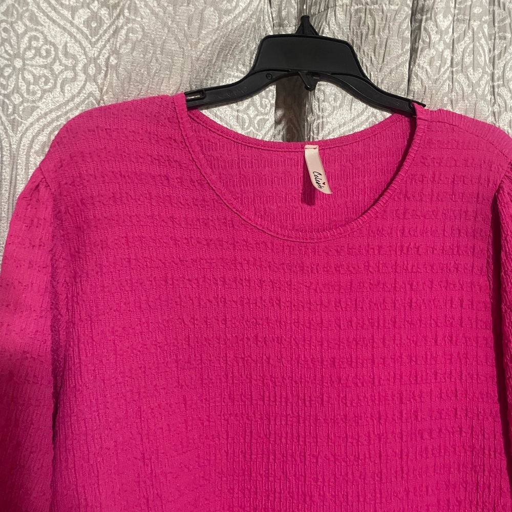 Vibrant Pink Maxi Dress with Ruffle Details - Picture 2 of 5